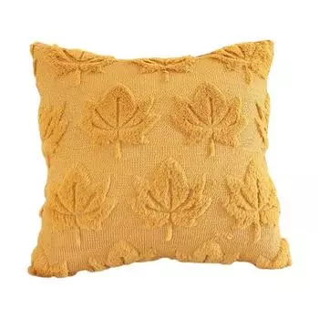 Осенняя наволочка плюшевая из искусственного меха с 3D-листьями в стиле фермерского дома бохо, наволочка на подушку с невидимой молнией 45x45cm