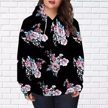 Осенняя новая 3D-печатная цифровая китайская толстовка с принтом колокольчика женская бейсбольная форма XS чёрный