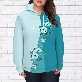 Осенняя новая 3D-печатная цифровая светло-голубая толстовка с принтом цветов для женщин, бейсбольная форма XS синий