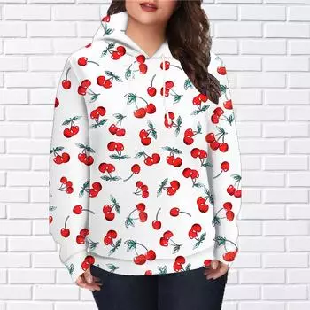 Осенняя новая 3D-печатная цифровая толстовка с принтом вишни женская бейсбольная форма XS синий
