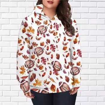 Осенняя новая 3D-печатная цифровая увядшая толстовка с принтом листьев для женщин, бейсбольная форма XS белый