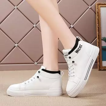 Осенняя новая дышащая женская обувь Высокие нескользящие туфли для отдыха на открытом воздухе Повседневные модные кроссовки Женская модная удобная обувь 35