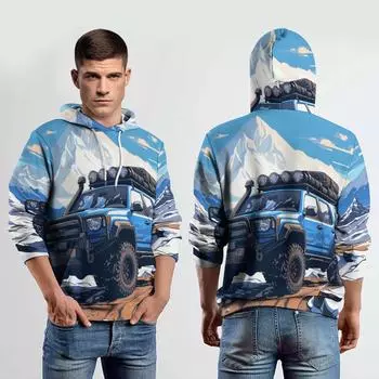 Осенняя новая голубая мужская тонкая толстовка с принтом автомобиля, повседневная удобная толстовка с 3D цифровой печатью для мужчин и женщин, бейсбольная форма для пар XS светло-синий
