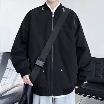 Осенняя новая гонконгская куртка большого размера с воротником-стойкой, мужская повседневная бейсбольная форма, свободная куртка, мужской модный бренд M