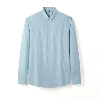 Осенняя новая хлопковая рубашка с длинными рукавами, мужская тонкая простая рабочая рубашка, мужская полосатая модная деловая рубашка в дюймовом стиле M