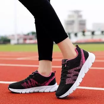 Осенняя новая корейская версия легкой двойной сетчатой спортивной обуви универсальные кроссовки с мягкой подошвой повседневная обувь на шнуровке для женщин 35 чёрный