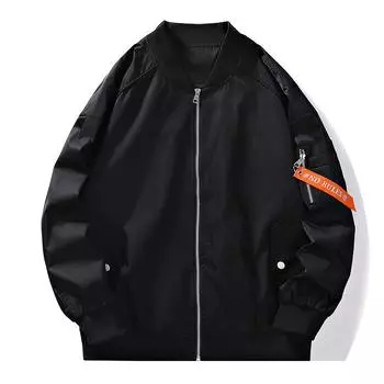 Осенняя новая куртка мужская модная брендовая летная куртка однотонная модная свободная рабочая одежда бейсбольная форма куртка мужская одежда M