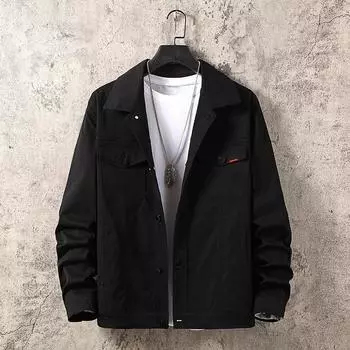 Осенняя новая куртка мужская моющаяся однотонная красивая мужская куртка повседневная модная верхняя корейская версия M