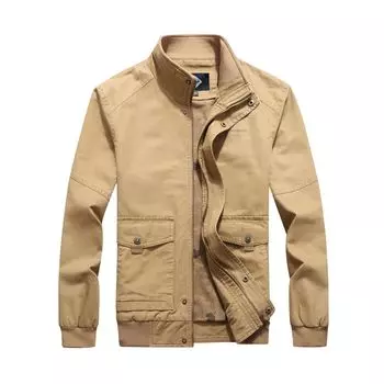Осенняя новая куртка мужская повседневная стойка воротник мужская куртка большой размер тонкая куртка мужская одежда M