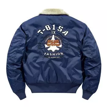 Осенняя новая куртка пилота ВВС, летный костюм, модная вышитая куртка с хлопковым лацканом M красный