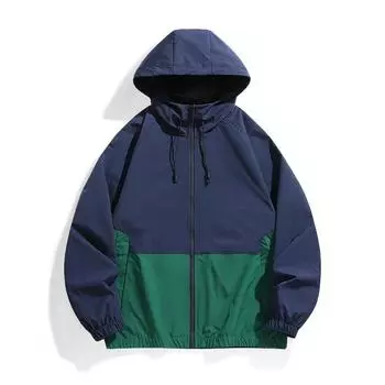 Осенняя новая куртка с капюшоном и завязками на шнурке, мужская модная универсальная куртка M чёрный