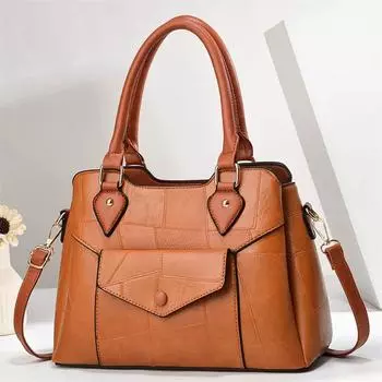 Осенняя новая модная и универсальная женская сумка для мам среднего возраста, женская сумка из мягкой кожи с текстурой на одно плечо
