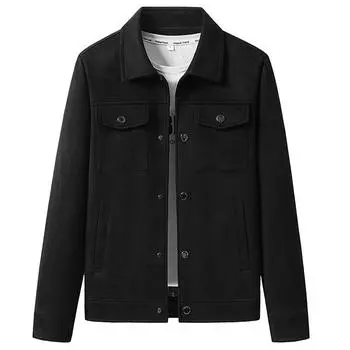 Осенняя новая модная молодежная универсальная повседневная куртка мужская из оленьей кожи бархатная японская модная мужская куртка с лацканами M