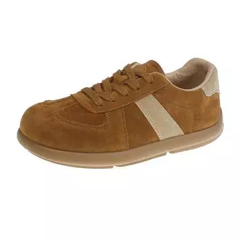 Осенняя новая модная тенденция женская повседневная обувь в студенческом стиле с широким носком мягкая удобная плоская обувь повседневная спортивная обувь для активного отдыха 36 бежевый