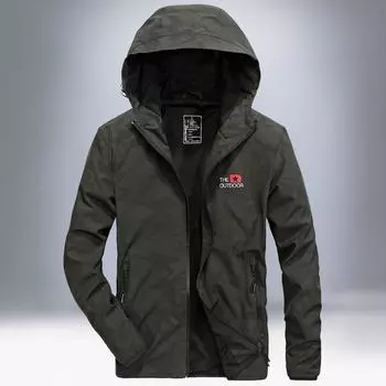 Осенняя новая мужская быстросохнущая куртка с капюшоном, свободная мужская куртка большого размера L