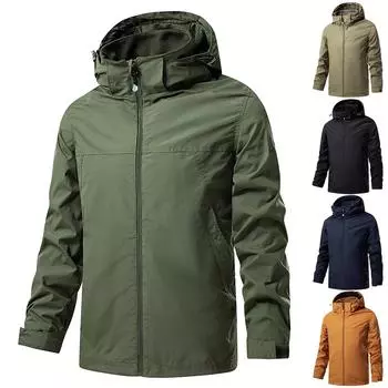 Осенняя новая мужская куртка, функциональное пальто со стоячим воротником, модная свободная куртка, рабочее пальто L хаки