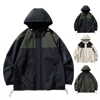 Осенняя новая мужская куртка, функциональное пальто со стоячим воротником, модная свободная куртка, рабочее пальто L