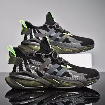 Осенняя новая мужская обувь для бега на открытом воздухе, дышащая универсальная удобная обувь с желеобразной подошвой, модная студенческая обувь с летающей тканью 40