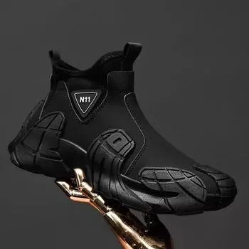 Осенняя новая мужская обувь для отдыха на природе повседневная обувь мужская обувь со средним рукавом модная корейская версия модная обувь нескользящие короткие ботинки пятно 39