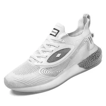 Осенняя новая мужская обувь с попкорновым дном, летающая вязаная обувь, удобная и дышащая, для отдыха и спорта 39