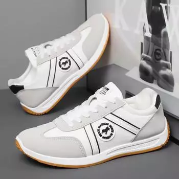 Осенняя новая мужская повседневная обувь для сёрфинга 2024 года на плоской подошве с круглым носком, сетчатая ткань, сращивание, низкая мужская обувь, студенческая спортивная обувь 39