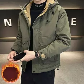 Осенняя новая мужская рабочая одежда повседневная куртка пальто бархатная утолщенная свободная повседневная спортивная куртка пальто для мужчин L