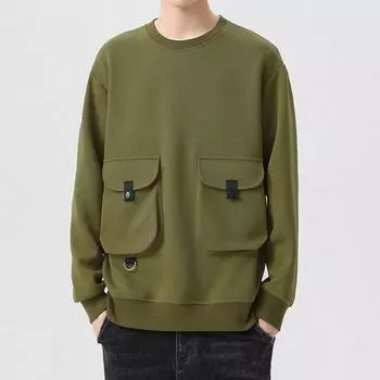 Осенняя новая мужская толстовка с капюшоном, повседневная модная тенденция, удобная футболка с длинными рукавами для молодых студентов, весенне-осенняя одежда M