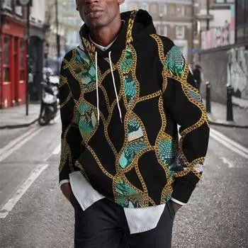 Осенняя новая мужская тонкая толстовка с зеленой чешуей и принтом, повседневная, удобная толстовка с 3D цифровой печатью для мужчин и женщин, бейсбольная форма для пар XS зелёный