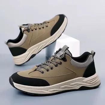 Осенняя новая обувь для мужчин из натуральной кожи, повседневная обувь для активного отдыха, походная обувь, уличные кроссовки на шнуровке 38