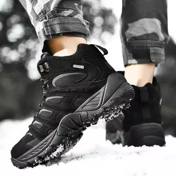 Осенняя новая обувь для мужчин, повседневная спортивная обувь для пешего туризма, легкие кроссовки, модные военные ботинки для скалолазания 40 чёрный