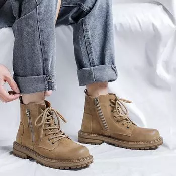 Осенняя новая повседневная мода британские ботинки Martin мужские высокие ботинки из ревеня ботинки для спорта на открытом воздухе короткие ботинки 38