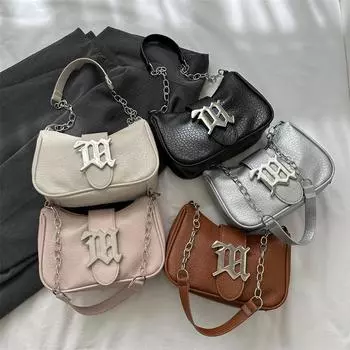 Осенняя новая простая сумка женская модная сумка на цепочке трендовая сумка через плечо повседневная нишевая сумка подмышкой