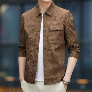 Осенняя новая рабочая куртка с лацканами против морщин, мужская молодежная модная повседневная куртка для мужчин M