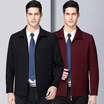 Осенняя новая шерстяная куртка мужская среднего возраста деловая повседневная с короткими лацканами деловая куртка для папы мужская 170