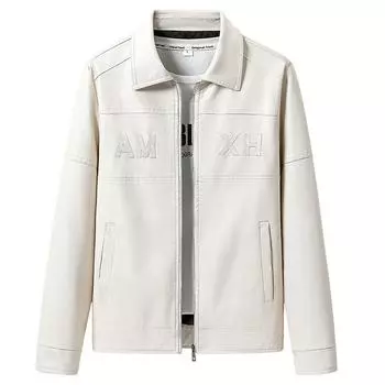 Осенняя новая тенденция молодежная универсальная повседневная куртка мужская кожаная куртка M