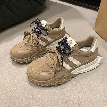 Осенняя новая толстая подошва спортивная повседневная обувь удобные кроссовки в стиле пэчворк модные универсальные женские туфли на платформе 35