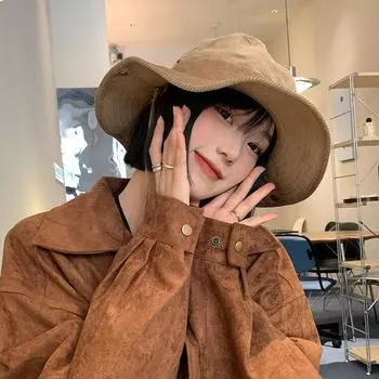 Осенняя новая вельветовая шляпа рыбака на шнурке для женщин, походная шляпа для альпинизма и рыбалки, мужская и женская ковбойская шляпа 56-58cm