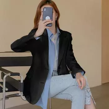 Осенняя новая женская одежда выходит на улицы, однотонный пиджак, женский дизайнерский нишевый повседневный костюм для женщин S белый
