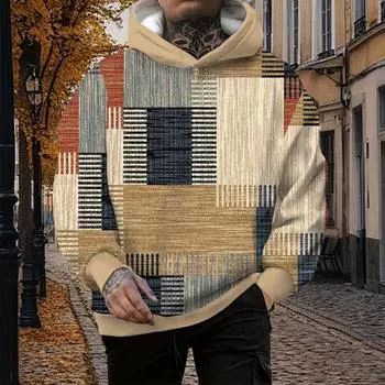 Осенняя новинка 3D Fake Patch Printed мужская тонкая толстовка с капюшоном повседневная удобная 3D цифровая печать толстовка мужская XS синий