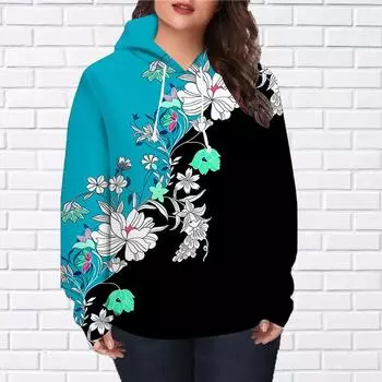 Осенняя новинка 3D-печатная цифровая белая толстовка с принтом в виде цветка яблони женская бейсбольная форма XS циан