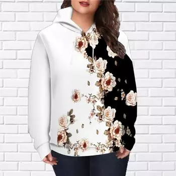 Осенняя новинка 3D-печатная цифровая горная верхняя часть с принтом цветов толстовка женская бейсбольная форма XS красный