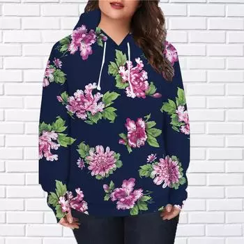 Осенняя новинка 3D-печатная цифровая толстовка с принтом в виде цветка пиона и кустарника женская бейсбольная форма XS чёрный