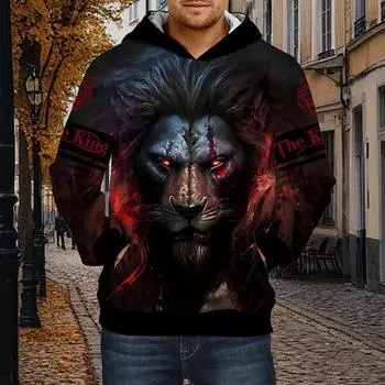 Осенняя новинка 3D-печатная мужская тонкая толстовка с капюшоном Повседневная удобная 3D-цифровая печать толстовка мужская XS синий