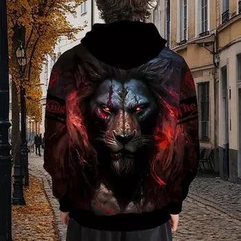 Осенняя новинка 3D-печатная мужская тонкая толстовка с капюшоном Повседневная удобная 3D-цифровая печать толстовка мужская XS красный