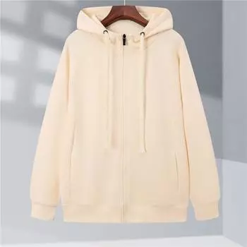 Осенняя новинка, хлопковая однотонная толстовка с капюшоном на молнии, тонкий топ с длинным рукавом, модная мужская и женская одежда для вечеринок, толстовка с капюшоном S чёрный