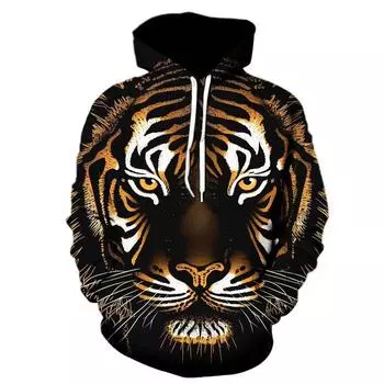 Осенняя новинка Tiger Series Printed Sweatshirt 3D Sweatshirt Men s Loose Pullover Hoodie Sweatshirt S