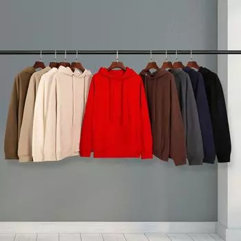 Осенняя новинка, толстовка с капюшоном из хлопка Oxygen, однотонная, с длинным рукавом, модная мужская и женская одежда для вечеринок, толстовка с капюшоном S чёрный