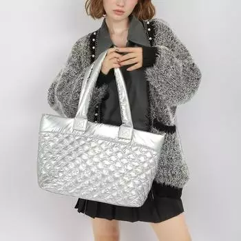 Осенняя новинка Xiaoxiangfeng diamond tote bag женская большая вместительная воздушная пуховая сумка сумка через плечо подмышкой армия зеленый