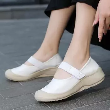 Осенняя обувь для активного отдыха с мелкой горловиной и толстой подошвой, удобная повседневная обувь, женская легкая спортивная обувь, нескользящая спортивная обувь для бега 35 белый