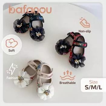 Осенняя обувь для маленьких девочек, универсальная, кружевная, дышащая, нескользящая, милая, мягкая подошва, обувь с высоким спросом bafanou X1026 S(11cm) чёрный